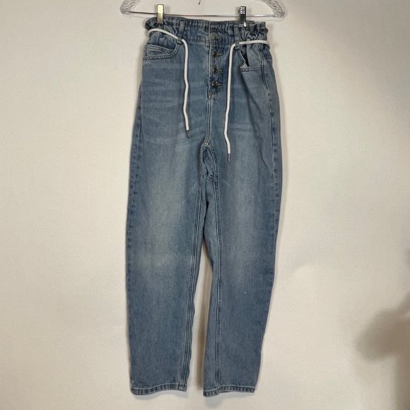 Zara Jeans Womens Zara Baggy Jeans Button Fly Sz 4 Nwt Paper Bag